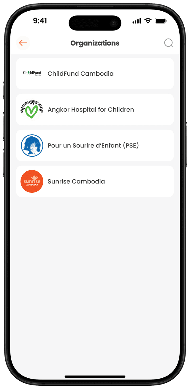 ជ្រើសរើសអង្គការដែលអ្នកពេញចិត្ត​
