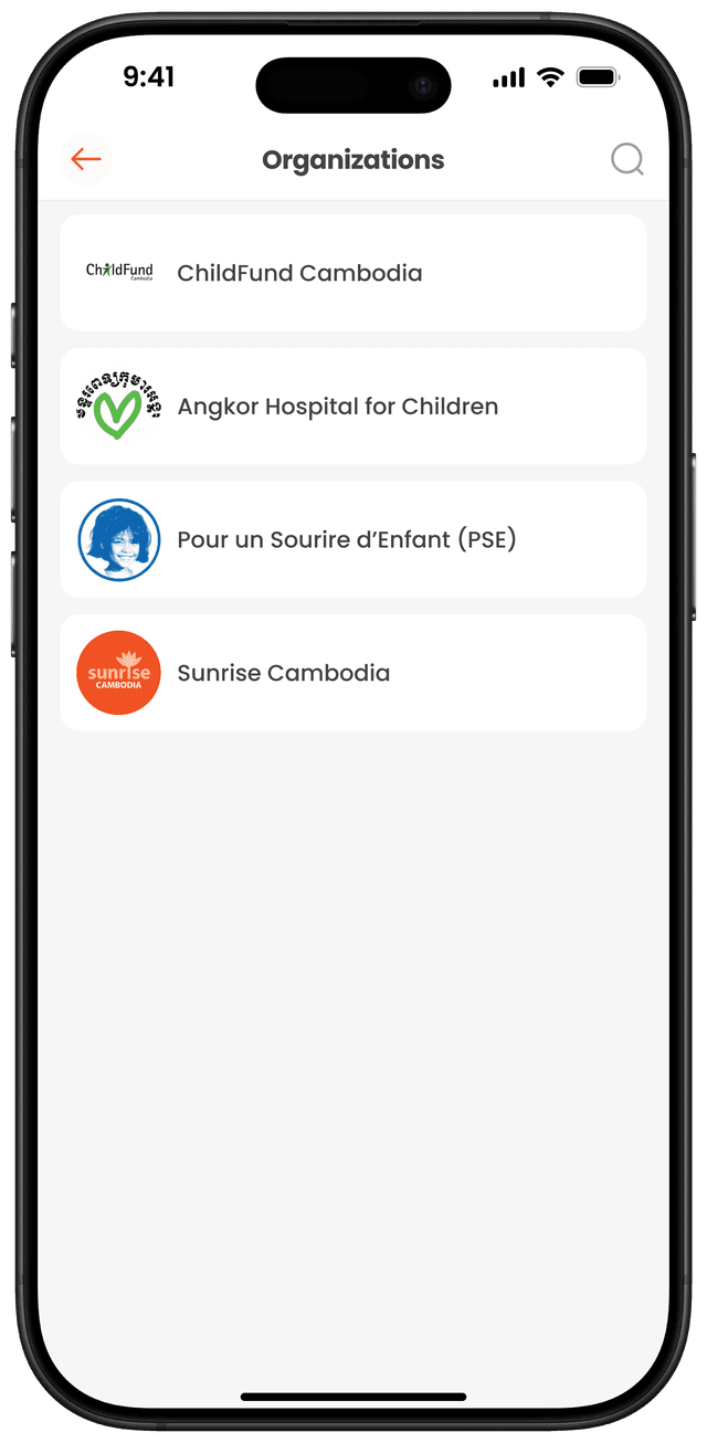 ជ្រើសរើសអង្គការដែលអ្នកពេញចិត្ត​