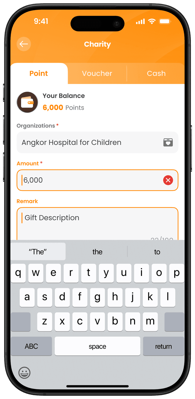  បញ្ចូលចំនួនពិន្ទុ និងកំណត់សម្គាល់