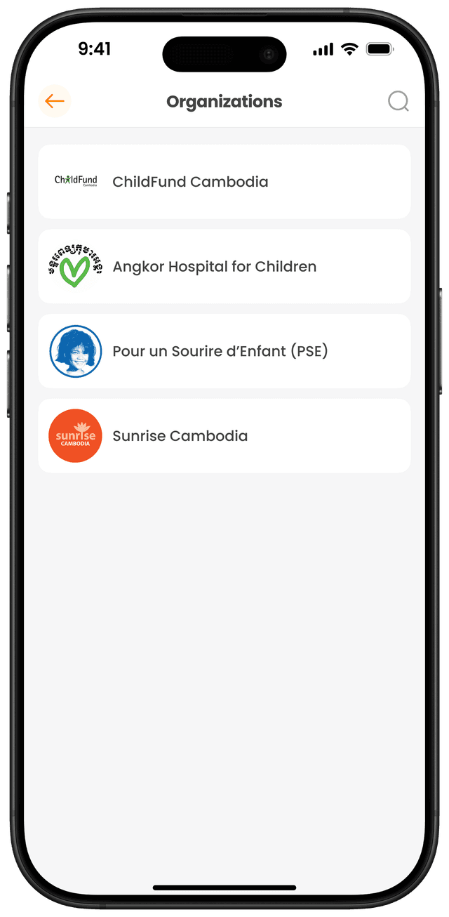  ជ្រើសរើសអង្គការដែលអ្នកពេញចិត្ត​