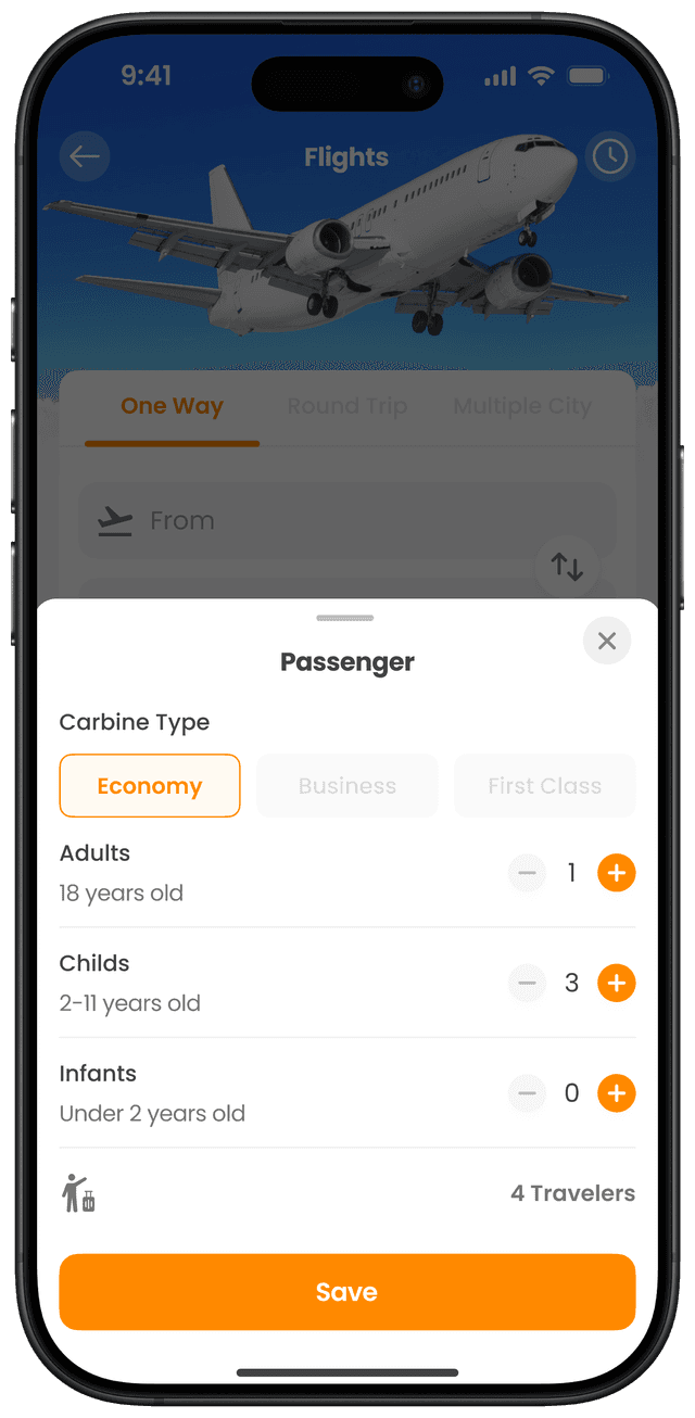 ជ្រើសប្រភេទអ្នកដំណើរ