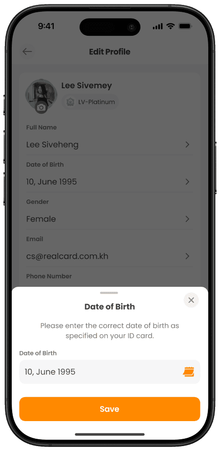 កែសម្រួលថ្ងៃខែឆ្នាំកំណើតរបស់អ្នក