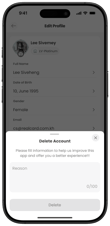 ហេតុផលសម្រាប់ការលុបគណនីរបស់អ្នក