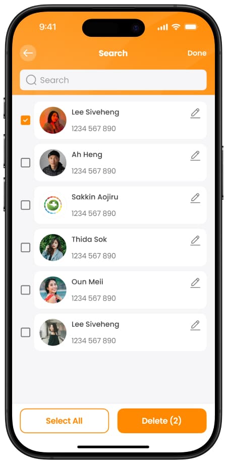ទំព័រកែសម្រួល ឬលុបបញ្ជីទំនាក់ទំនង