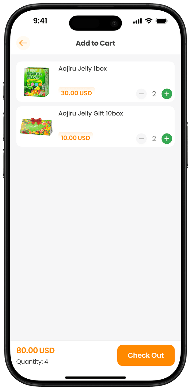 ពិនិត្យទំនិញក្នុងកន្ត្រករបស់អ្នក រួចចុចបង់ប្រាក់