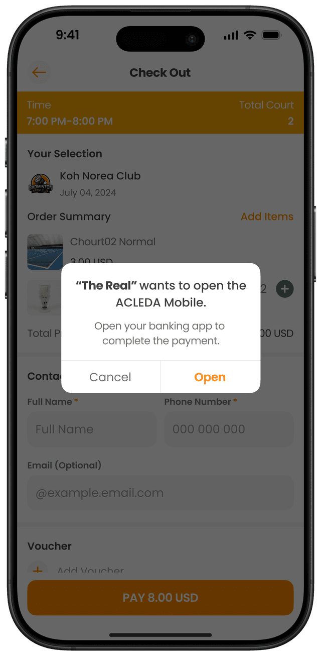 សូមបើកកម្មវិធីធនាគាររបស់អ្នកដើម្បីបង់ប្រាក់
