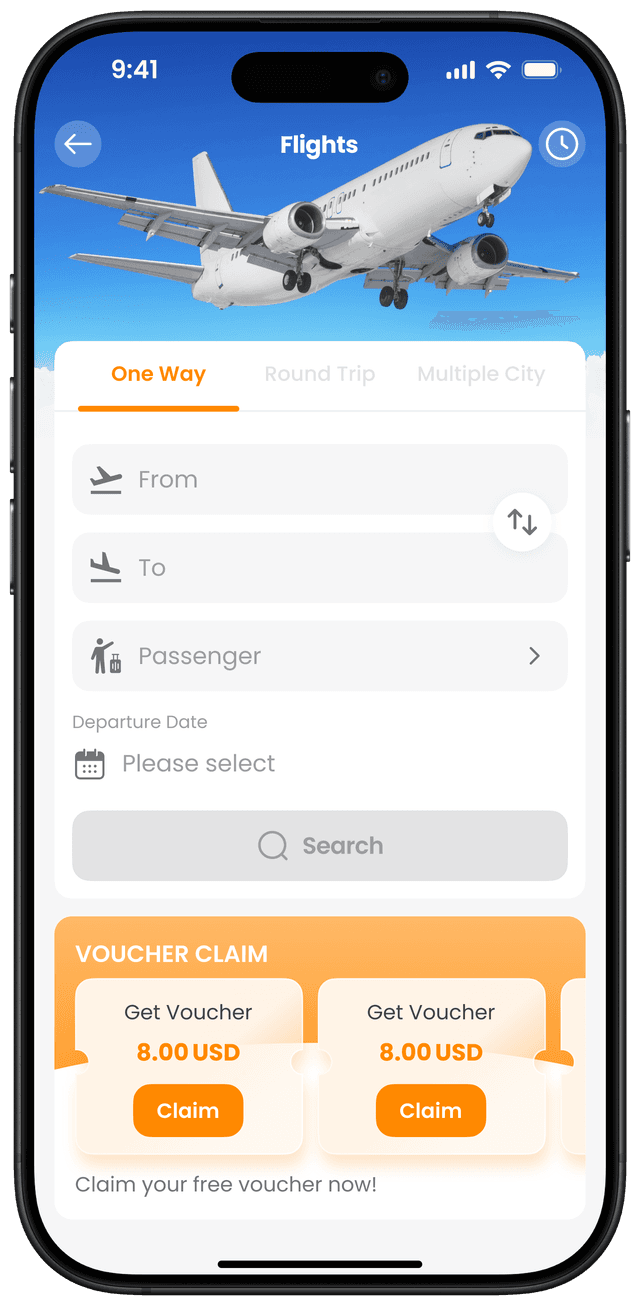ជ្រើសរើសជើងហោះហើរតែមួយទិស